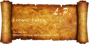 Lorenz Petra névjegykártya